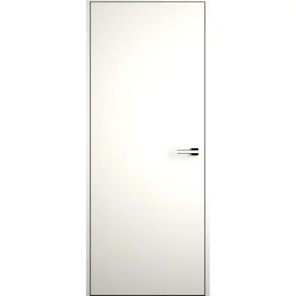 Дверь межкомнатная скрытая правая (от себя) Invisible 80x200 см эмаль цвет Белый с замком тормозная правая ручка juchuang
