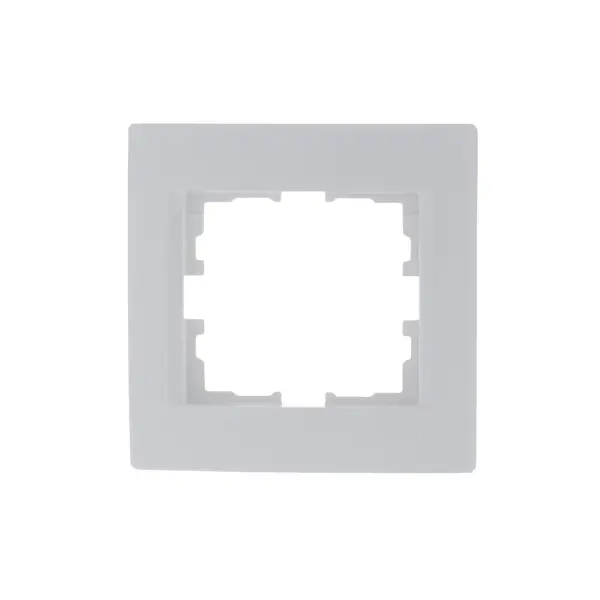Рамка для розеток и выключателей Lezard Karina 1 пост горизонтальная цвет белый