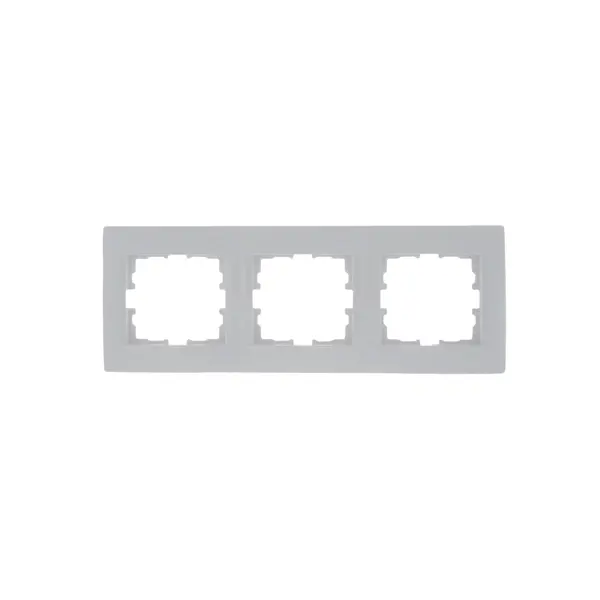 Рамка для розеток и выключателей Lezard Karina 3 поста горизонтальная цвет белый