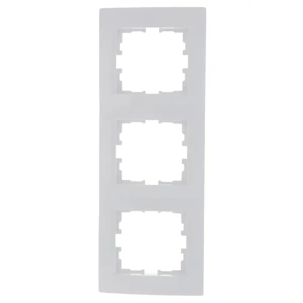 Рамка для розеток и выключателей Lezard Karina 3 поста вертикальная цвет белый четырехместная вертикальная рамка lezard