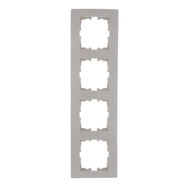 Рамка для розеток и выключателей Lezard Karina 4 поста горизонтальная цвет кремовый горизонтальная трехместная рамка lezard