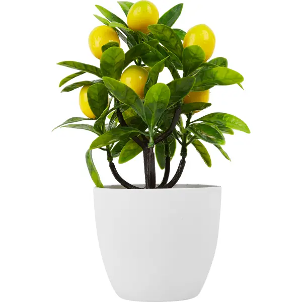 Искусственное растение Лимон ø16 см полиэстер растение искусственное хлопок 5 со ий 14x86x11 см полиэстер белый