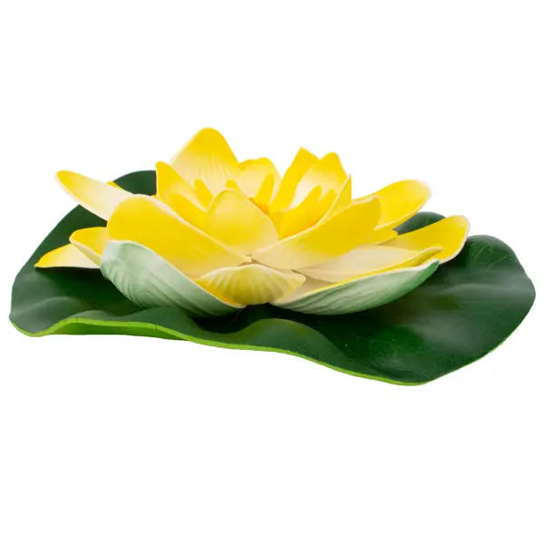 Цветок для водоема Ecotec Лилия пластик бело-желтый ø18 см украшение для водоема цветок лотоса эва персиковое 14x16x6 см