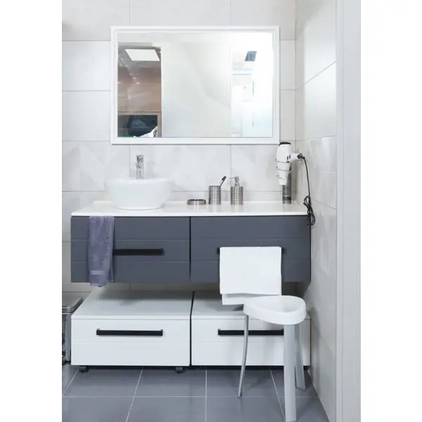 Зеркало для ванной Omega Glass NNB15 60x90 см прямоугольное цвет белый зеркало шкаф comforty верона 75 дуб белый