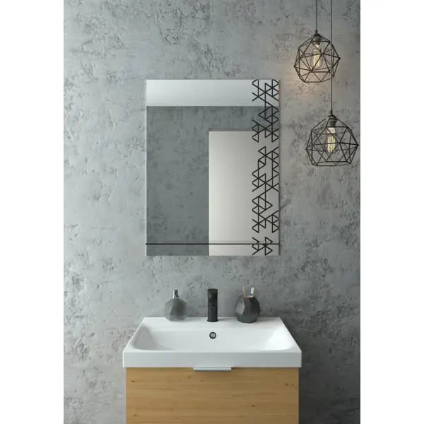 Зеркало для ванной Lofi с полкой 50x70 см зеркало для ванной am pm stern с полкой 60x70 см орех