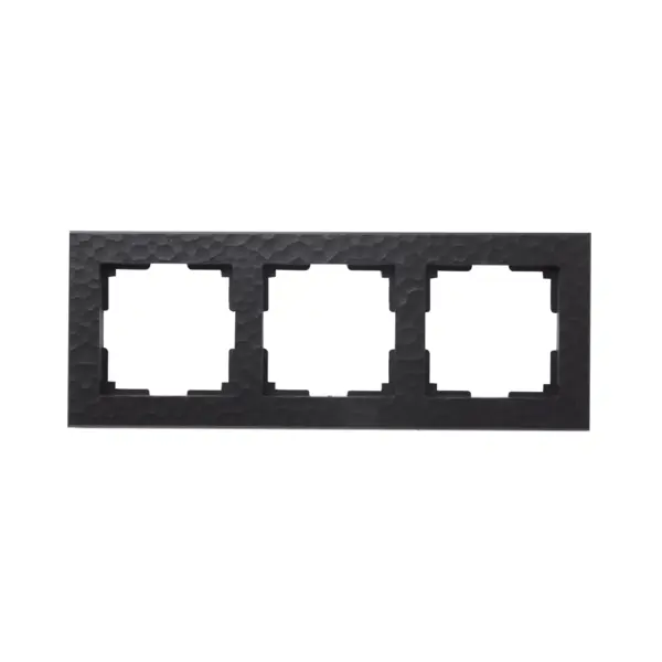 Рамка для розеток и выключателей Werkel Hammer W0032408 3 поста цвет черный круги алмазные hammer
