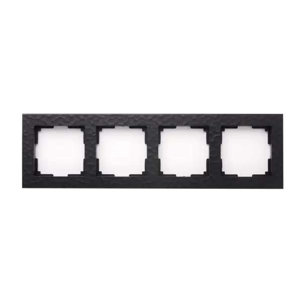 Рамка для розеток и выключателей Werkel Hammer W0042408 4 поста цвет черный рамка накладка для розетки и выключателя ретро тройная 12х26х1 см d 6 см массив бука