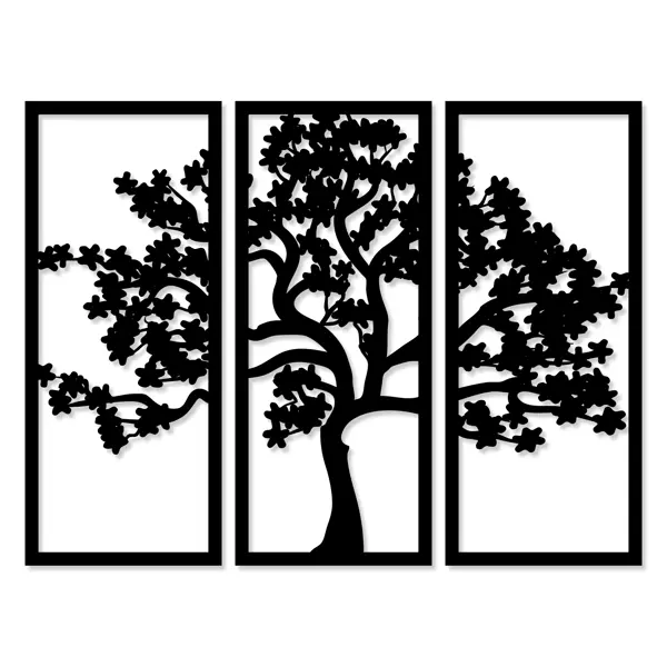 Панно декоративное Дерево МДФ 25x59 см черное панно декоративное листы мдф 25x59 см черное