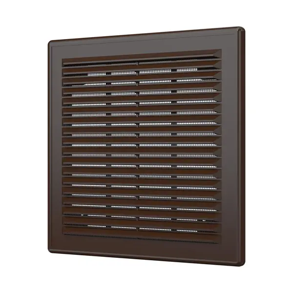Решетка вентиляционная с сеткой Era 2121Р 208x208 мм пластик цвет коричневый