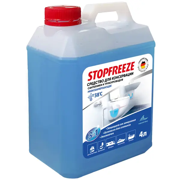 Средство для консервации сантехники и трубопроводов Stopfreeze 802717 -38°C 4 л средство для моющих пылесосов melomama