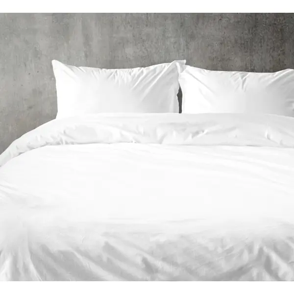 Комплект постельного белья полутораспальный перкаль белый 50x70 см наволочка 55x75 см перкаль белый