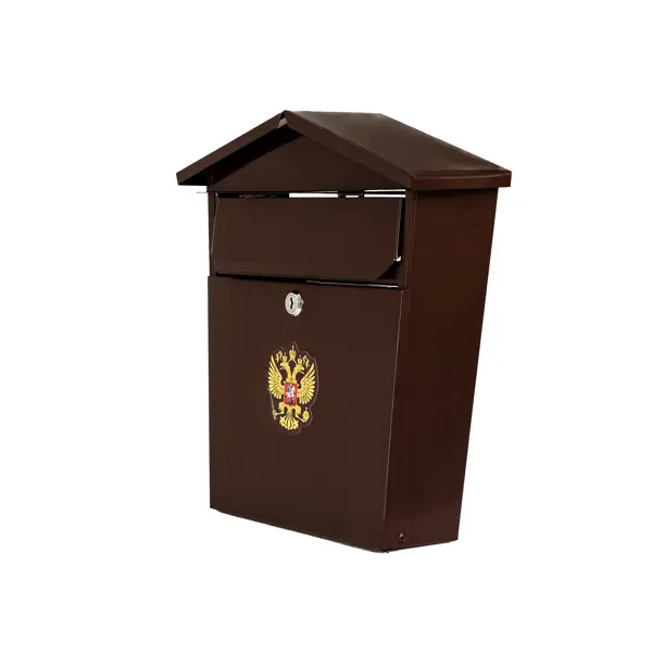 Почтовый ящик Домик герб, металл, цвет коричневый почтовый ящик vip домик с замком металл зеленый