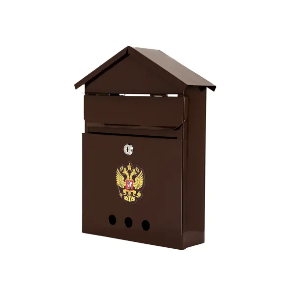 Почтовый ящик Vip Домик с замком, металл, цвет коричневый почтовый ящик с замком металл вишня