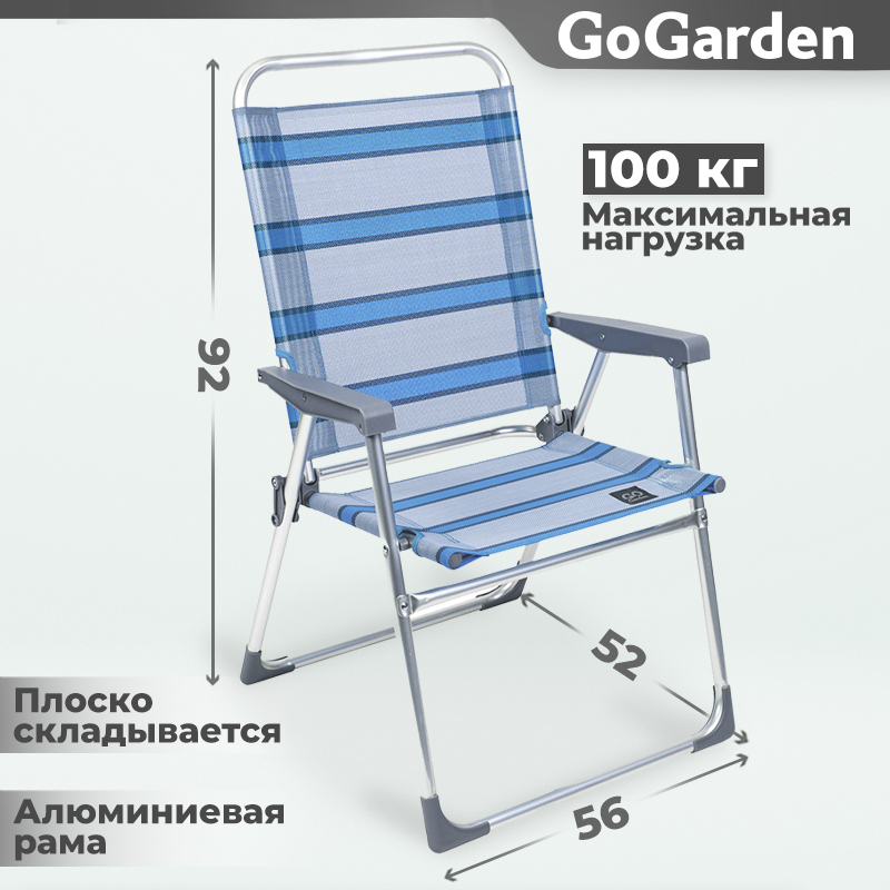 Кресло складное sunday 5 позиций садовое gogarden