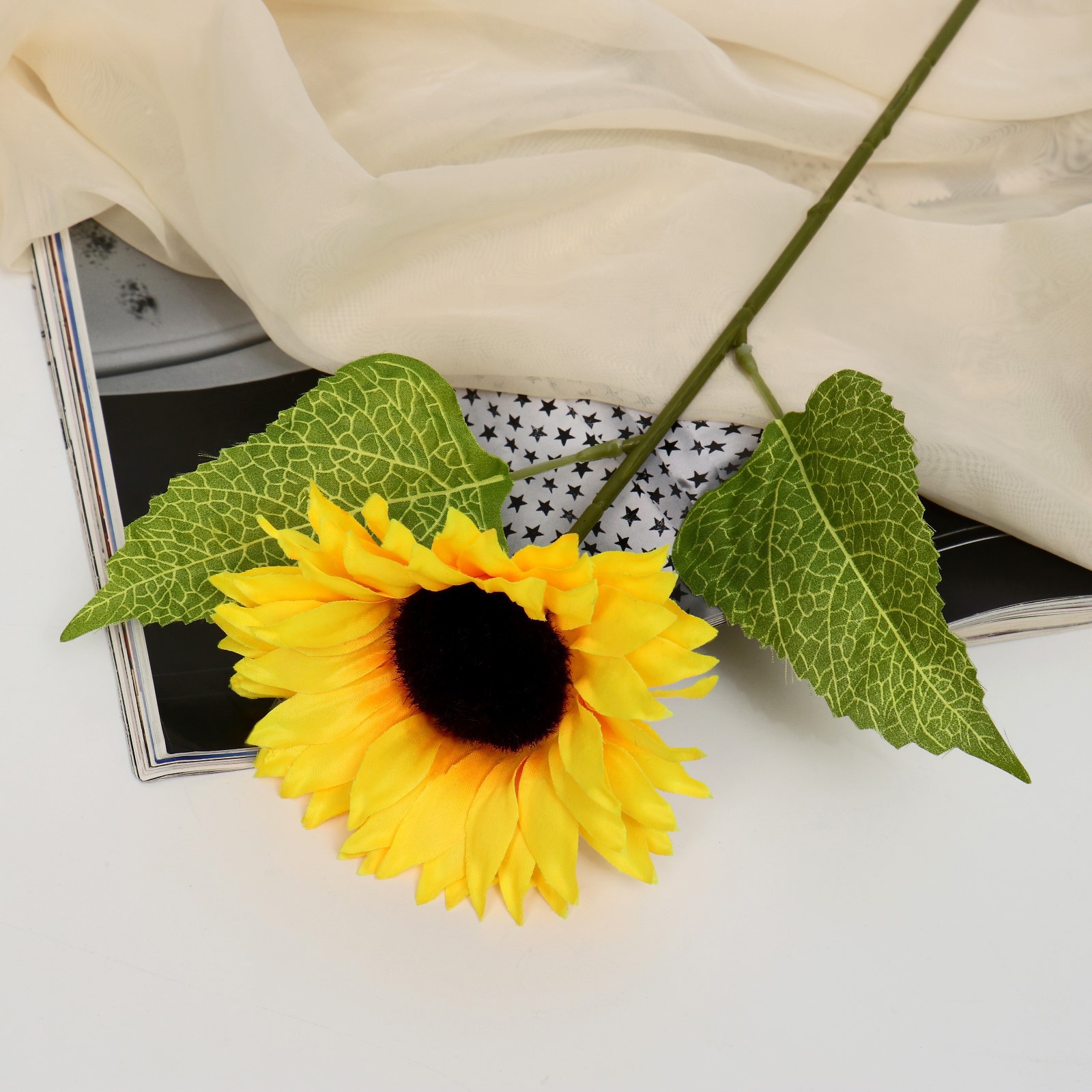 Цветок искусственный декоративный Подсолнух, 60 см, Y4-3028