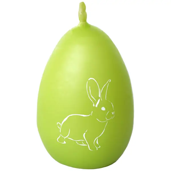фото Свеча пасхальное яйцо с кроликом салатовая 5,5 см evis