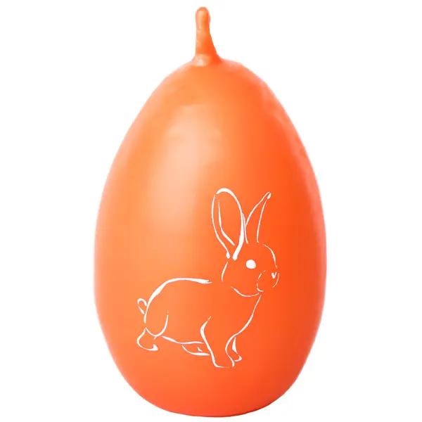 фото Свеча пасхальное яйцо с кроликом оранжевая 5,5 см evis