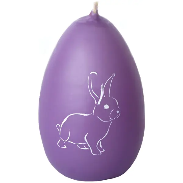 фото Свеча пасхальное яйцо с кроликом лавандовая 5,5 см evis