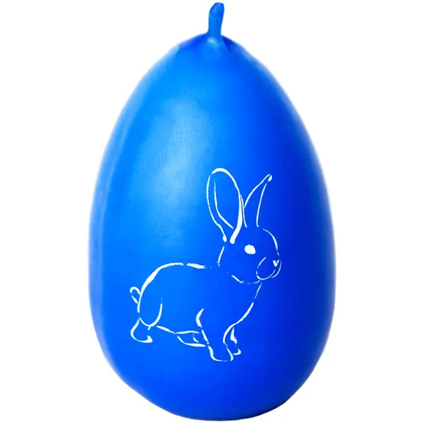 фото Свеча пасхальное яйцо с кроликом синяя 5,5 см evis