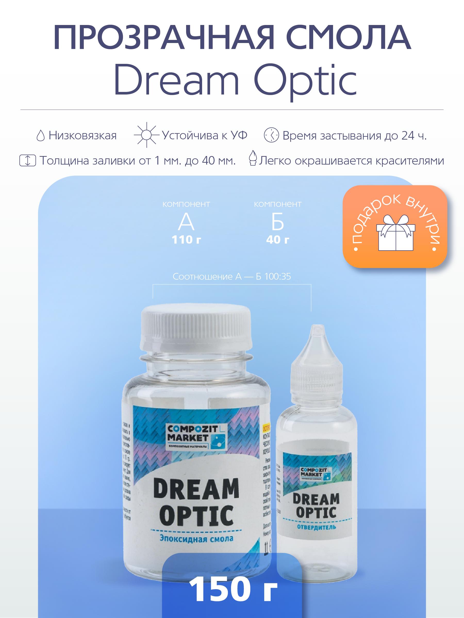 Прозрачная эпоксидная смола Dream Optic 150 гр модифицированная ✳️ купить  по цене 490 ₽/шт. в Москве с доставкой в интернет-магазине Леруа Мерлен