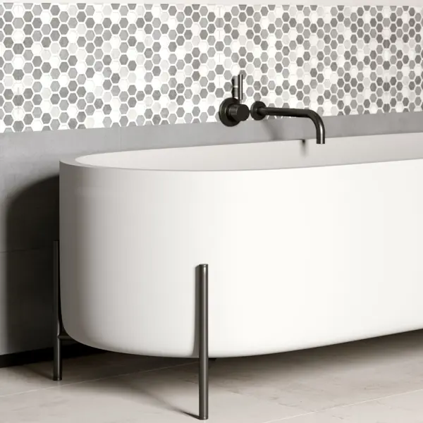 Плитка настенная Axima Невада 30x60 см 1.62 м² цвет мозаика бело-серый керамическая настенная плитка laparet