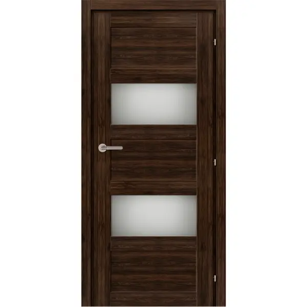 Дверь межкомнатная остекленная с замком и петлями в комплекте Presto Санремо 70x200 см ПВХ цвет коричневый