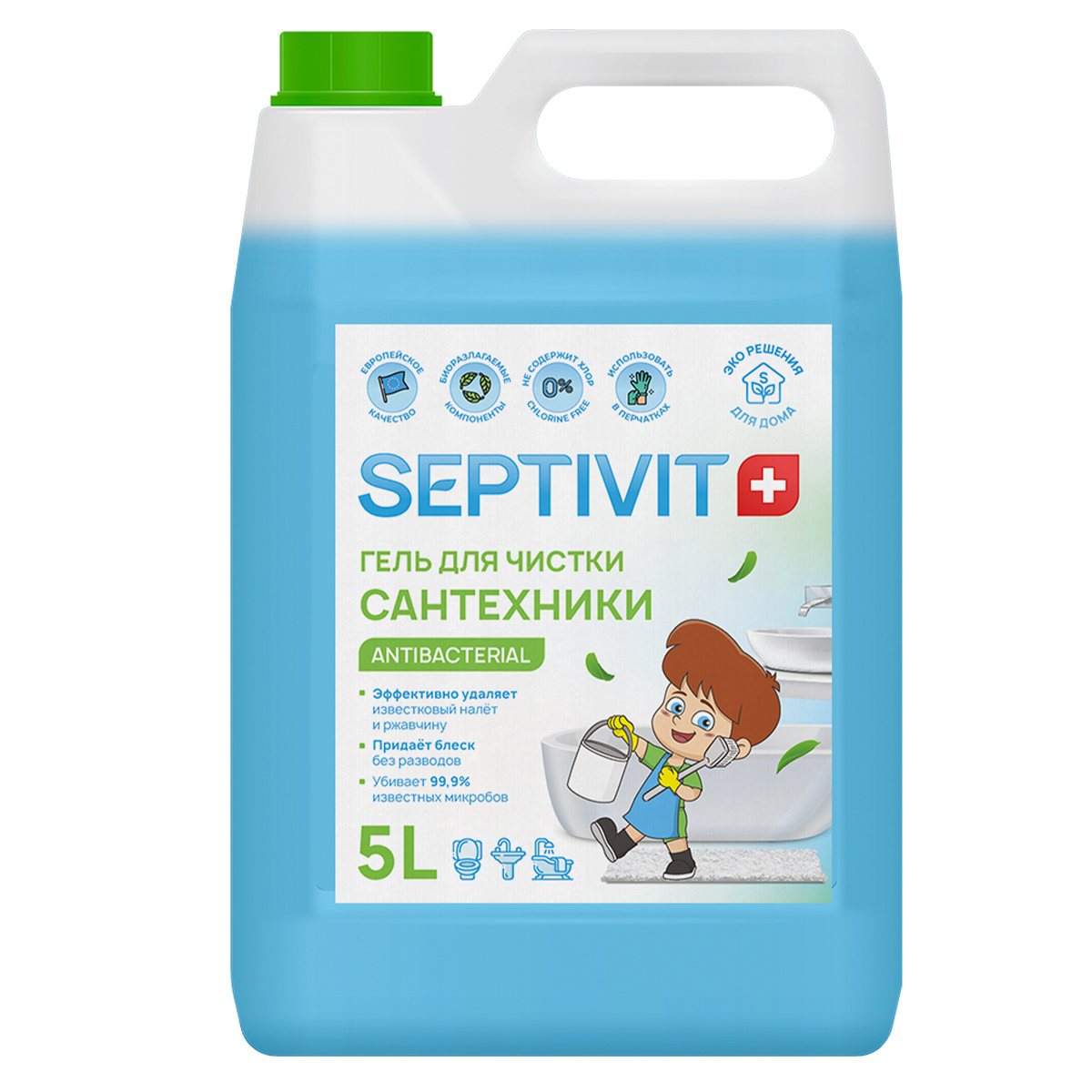 Гель для чистки сантехники Septivit SPTV_5000_clean_san_sea 5 л ✳️ купить  по цене 674.1 ₽/шт. в Пскове с доставкой в интернет-магазине Леруа Мерлен