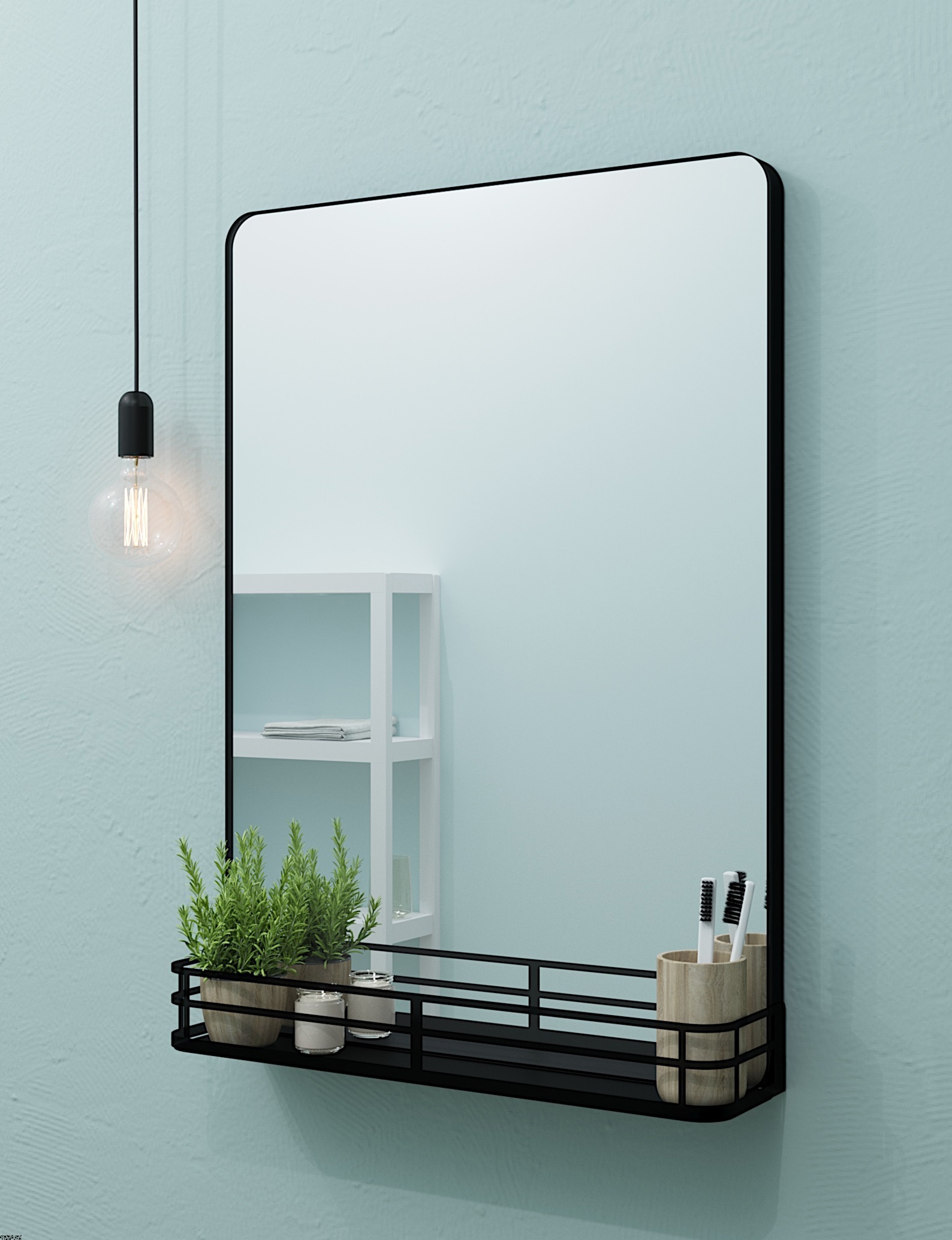 Зеркала с полками в ванную