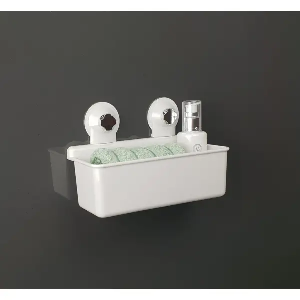 фото Полка для ванной fest easy solution пластик 21x15.2 см цвет белый хром