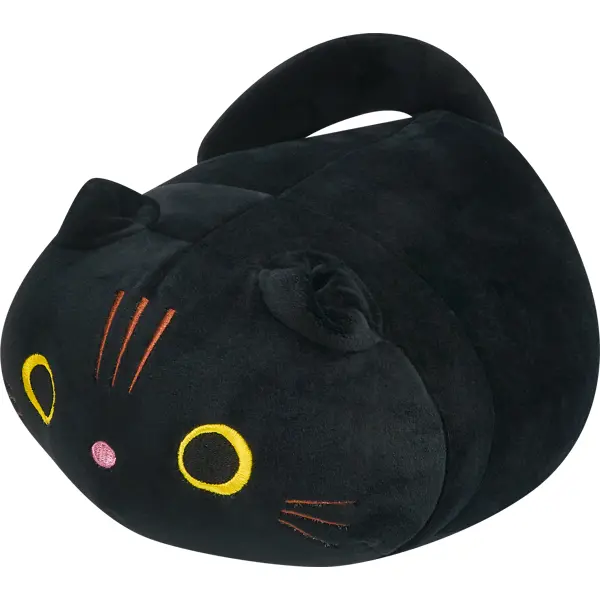 фото Подушка-антистресс котик 1 17x30 см цвет черный без бренда