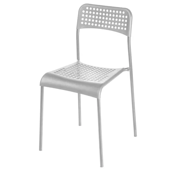 Стул 39x77x47 см ножки металл сиденье ПВХ цвет белый стул поход склад со спинкой на замкн опорах труба d18 ника пс1