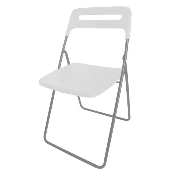 Стул складной 43x78x47 см ножки металл сиденье ПВХ цвет белый стул походный складной со спинкой ника пс3 1 с тропическими листьями светлый
