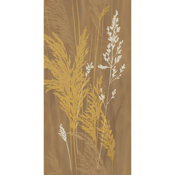 Декор настенный Azori Forest Pampas 1 31.5x63 см матовый цвет бежевый декор azori sonnet beige flower 20 1x50 5
