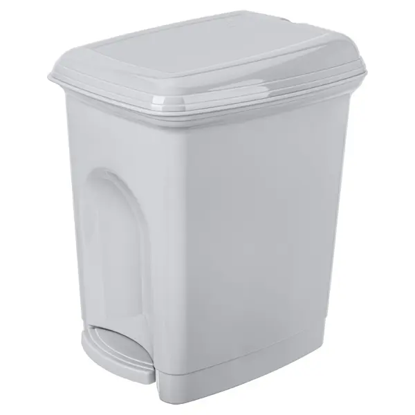 Бак для мусора с педалью Каплен 7 л цвет светло-серый контейнер для мусора бытпласт