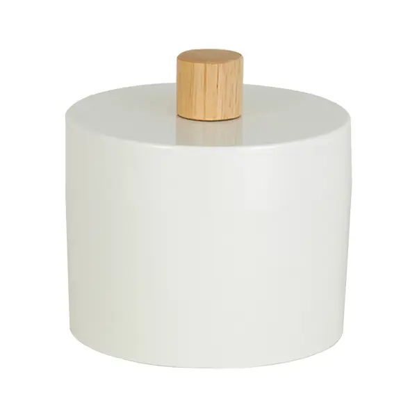 Баночка для ватных дисков Sensea Scandi цвет белый панель для ванны sensea remix 60x180 см белый
