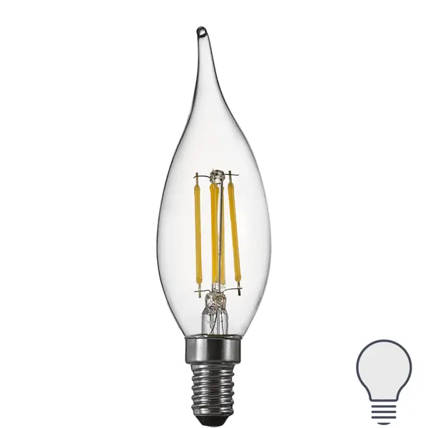 Лампа светодиодная Osram ВА E14 220/240 В 5 Вт свеча 600 лм нейтральный белый свет