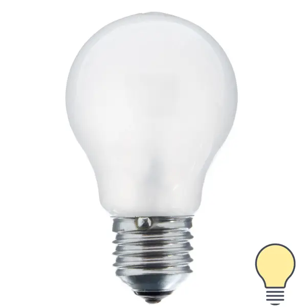 фото Лампа накаливания osram шар e27 60 вт 710 лм груша, матовая, свет тёплый белый