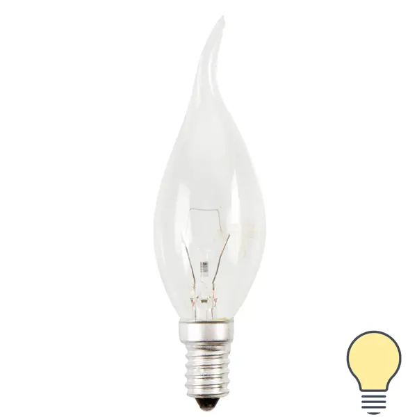 фото Лампа накаливания bellight свеча на ветру e14 40 вт свет тёплый белый