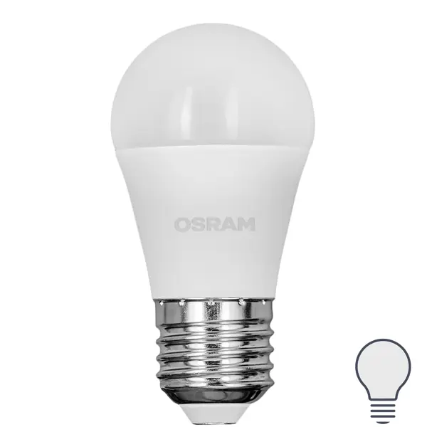 Лампа светодиодная Osram шар 9Вт 806Лм E27 нейтральный белый свет osram эпра qtp optimal 1х18 40