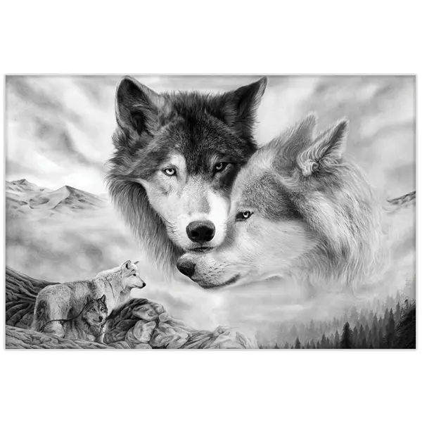 Картина на холсте Волчья верность 110x70 см картина по номерам на холсте