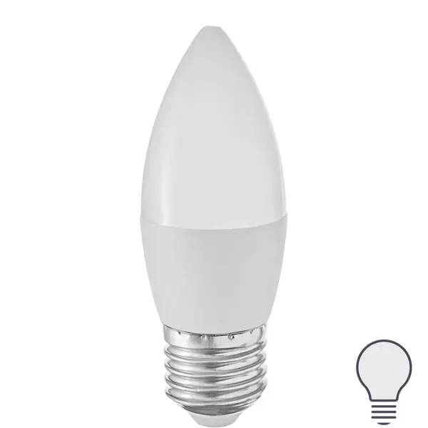 Лампа светодиодная Volpe с диммером свеча 6 Вт Е27 матовая 600 Лм холодный белый свет чайная светодиодная свеча vegas