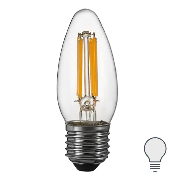 Лампа светодиодная Osram В E27 220/240 В 6 Вт свеча 806 лм нейтральный белый свет