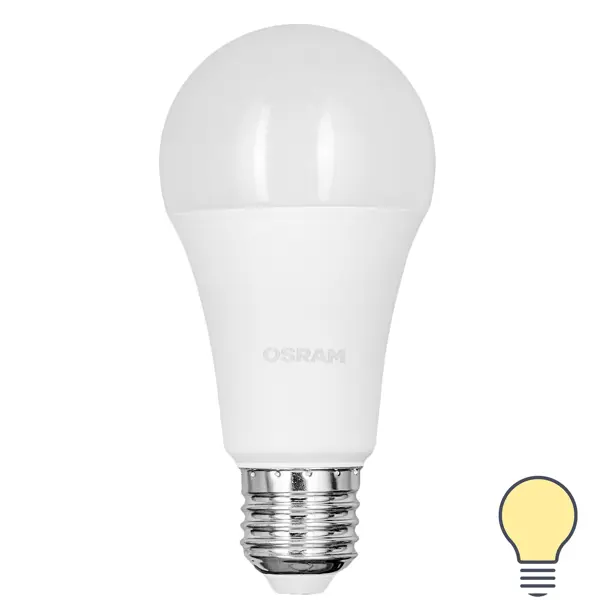 Лампа светодиодная Osram груша 15Вт 1521Лм E27 теплый белый свет подвес bayerlux годе е14 15вт белый 18х18х20 200см