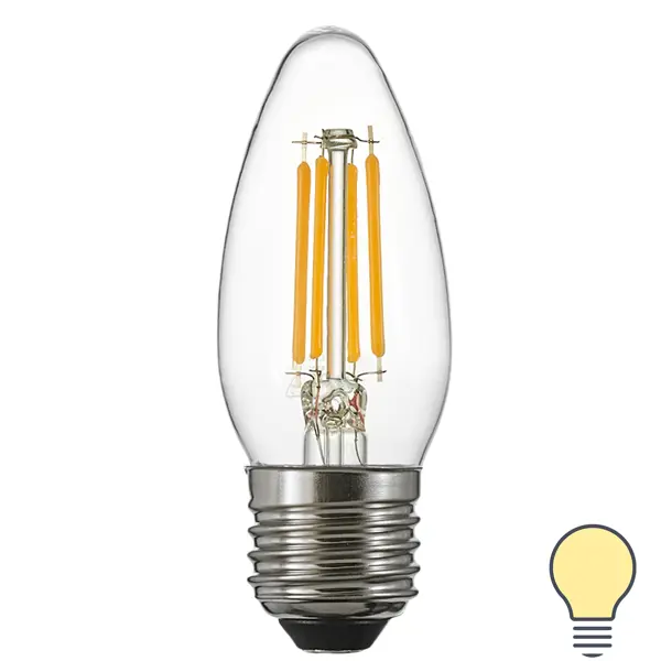 Лампа светодиодная Osram В E27 220/240 В 5 Вт свеча 600 лм теплый белый свет ночник свеча в подсвечнике led от батареек белый 4х9 5х15 см
