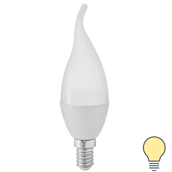 Лампа светодиодная Volpe с диммером свеча витая 6 Вт Е14 матовая 600 Лм теплый белый свет