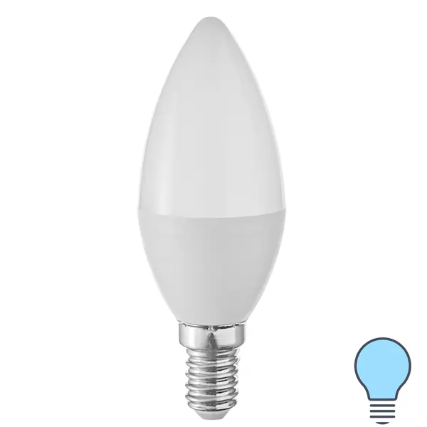 Лампа светодиодная Volpe E14 220-240 В 6 Вт свеча матовая 600 лм холодный белый свет ночник зимняя свеча led rgb от батареек 3хlr1130 белый 6 5х6 5х13 см