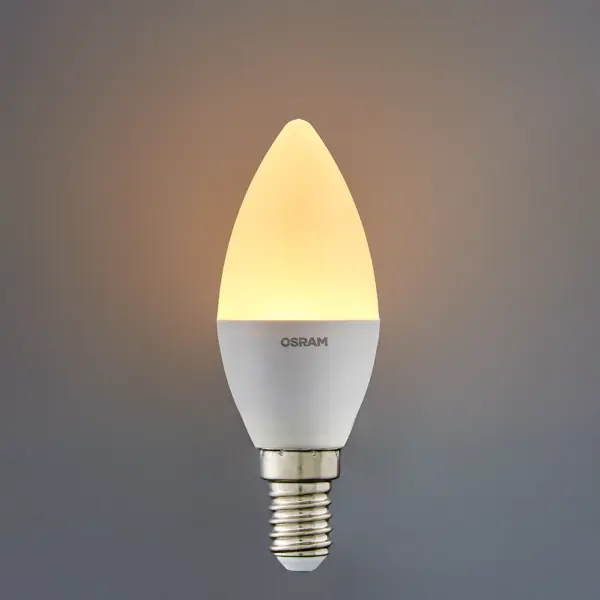 фото Лампа светодиодная osram antibacterial e14 220-240 в 5.5 вт свеча 470 лм, теплый белый свет