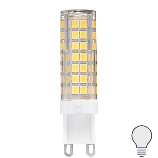 Лампа светодиодная Volpe JCD G9 220-240 В 7 Вт кукуруза прозрачная 600 лм нейтральный белый свет фреза керамическая для маникюра кукуруза средняя нарезка 6 × 15 мм в пластиковом футляре белый