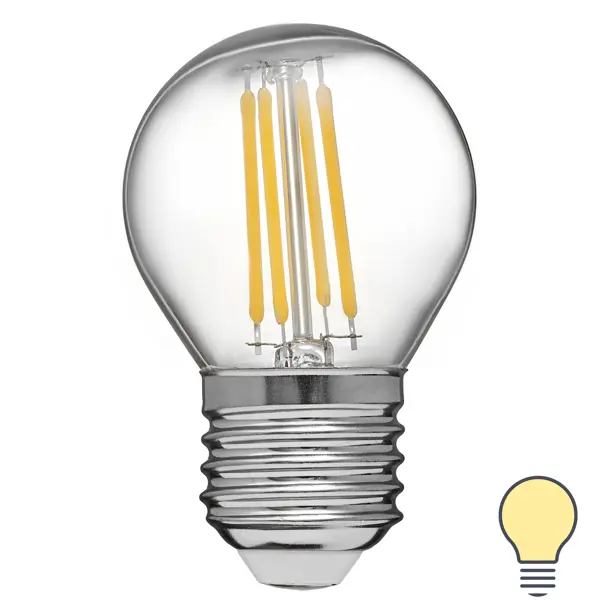 Лампа светодиодная Volpe LEDF E27 220-240 В 6 Вт шар малый прозрачная 600 лм теплый белый свет ваза трубка 147 h 50 см d 14 5 см толщина стекла 3 мм прозрачная 7 5 л