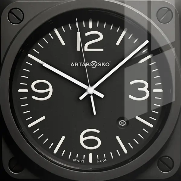Часы настенные Artabosko Морис 1 квадратные стекло цвет черный бесшумные 30x30 см часы настенные 30х30 см морис 2 ch 31 07 01